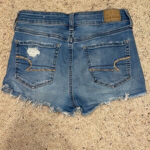 American eagle distressed high rise jean shorts - size 2